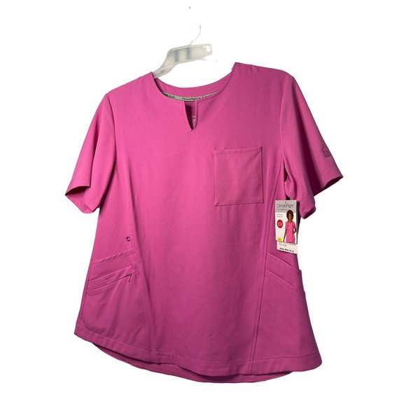 NWT Climate Right By Cuddle Duds Ladies - Stretchy Nurse Scrub Top Size Large - Picture 3 of 7